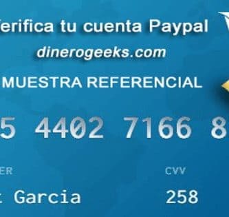 Tarjetas virtuales para verificar PayPal
