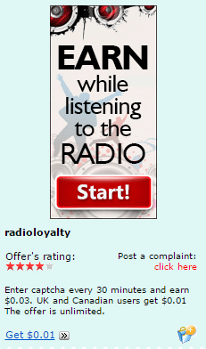 Escuchar radio por dinero Unique Rewards